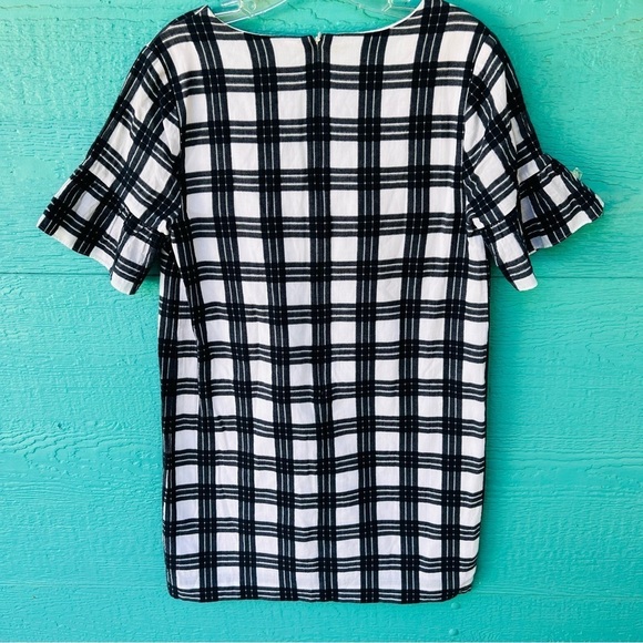 Madewell Bell-Sleeve Dress in Leighton Plaid Sz 4 Transatlantic Blue Gingham - Picture 10 of 10